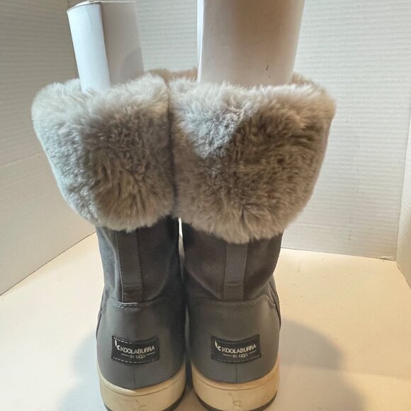 Koolaburra By UGG Womens Gray Faux Fur-Lined Suede Winter Boots with Side Zipper - Picture 10 of 15